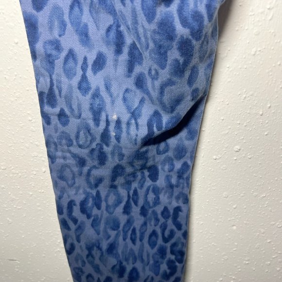 Anthropologie Pilcro Mid-Rise Blue Leopard Skinny Jeans - Picture 6 of 9